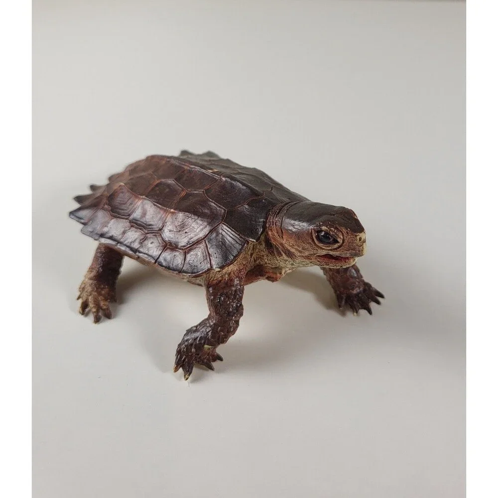 AAA Notched Rubber Tortoise Turtle Figure Realistic Discontinued Brown 4.75” L